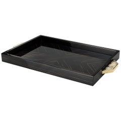 Arcahorn Iago Tray in Macassar Ebony Veneer with Gloss Finish by Filippo Dini