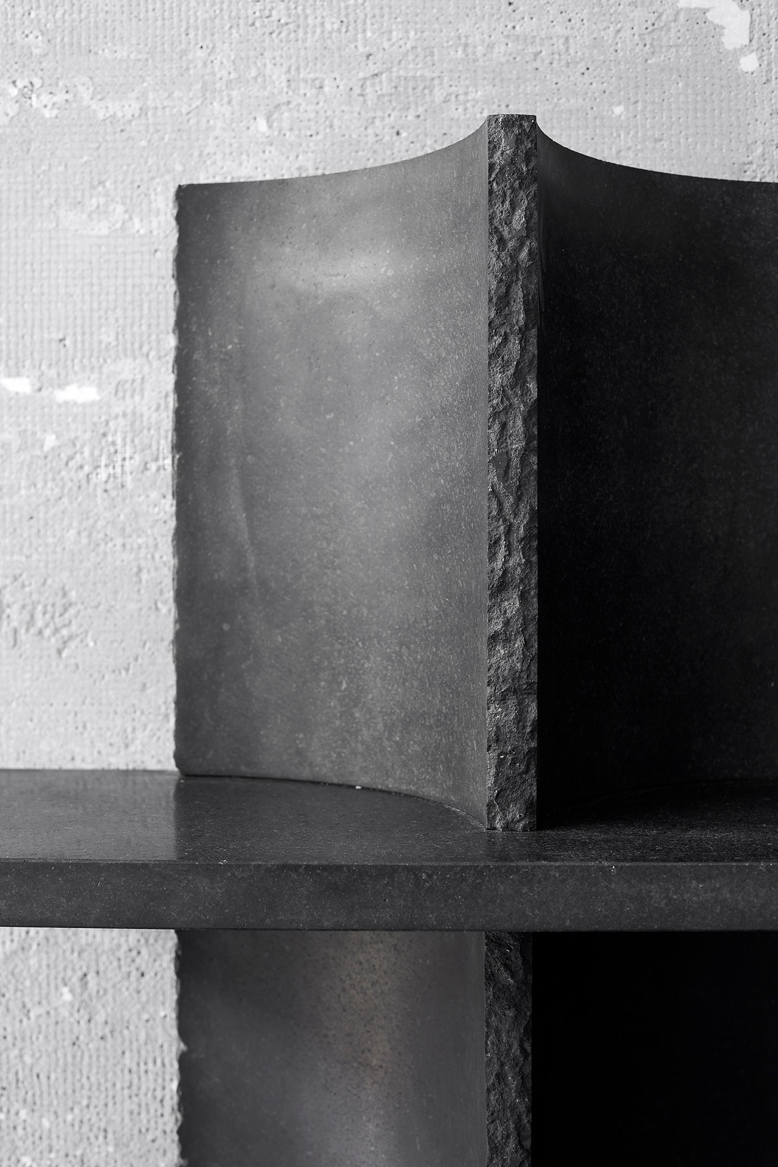 Italiano Arcaica Bookcase in Pietra Lavica Marble by Bufalini Marmi in vendita