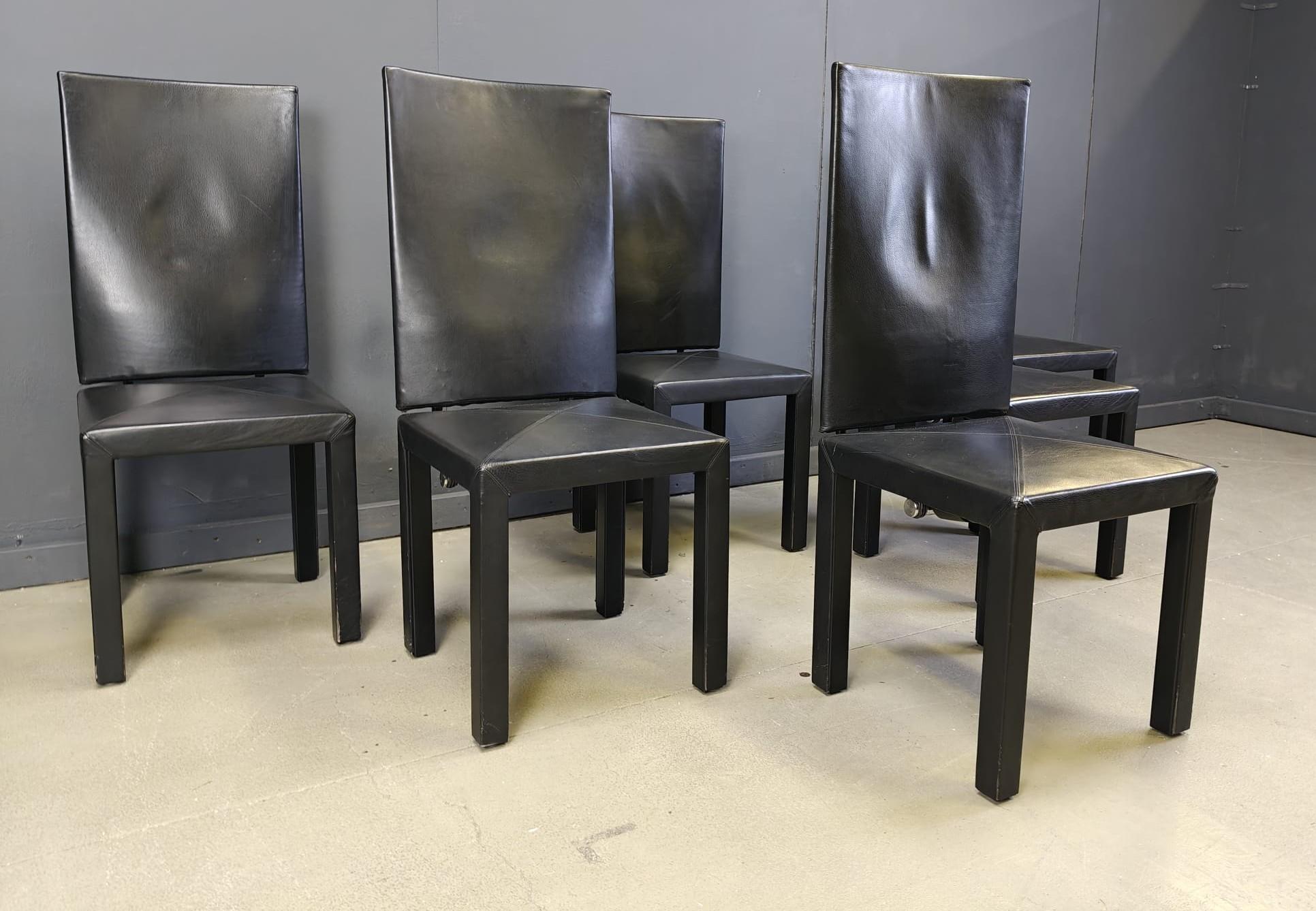 Juego de 6 sillas de comedor con respaldo alto Arcalla de Paolo Piva para B&B Italia en venta 7