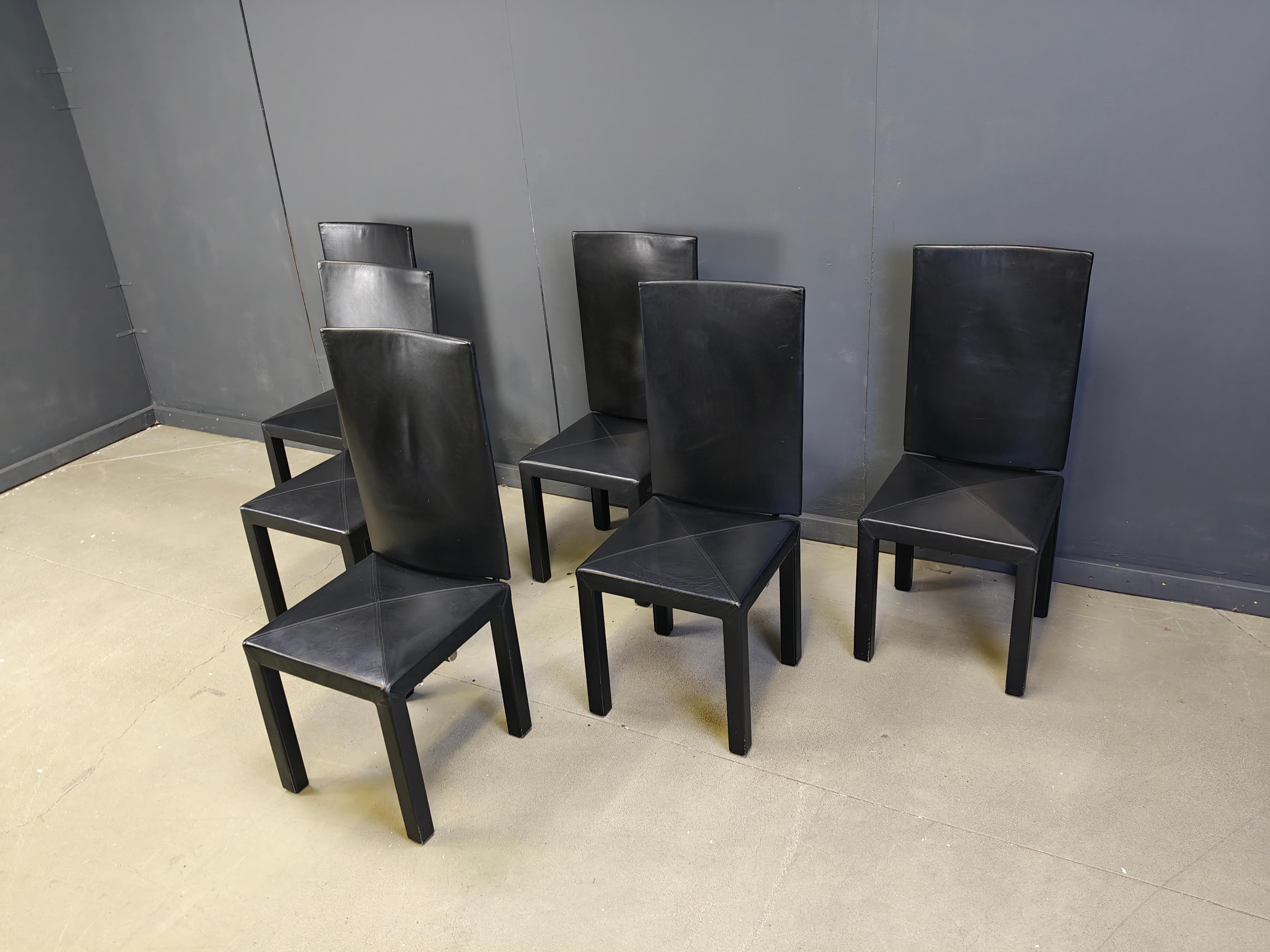 Juego de 6 sillas de comedor con respaldo alto Arcalla de Paolo Piva para B&B Italia en Excelente estado para la venta en Leuven, Vlaams Gewest