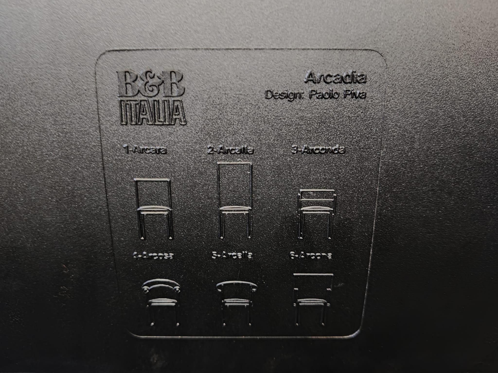 Juego de 6 sillas de comedor con respaldo alto Arcalla de Paolo Piva para B&B Italia en venta 1