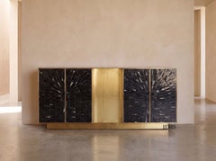 Arcana Horn and Brass Sunburst Credenza / Media Console by House of Jaipur