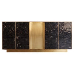 Arcana Horn and Brass Sunburst Credenza / Media Console by House of Jaipur