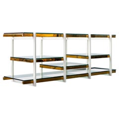 Arcangeli & Serantoni Italian Modern Console In Glass, Brass & Metal