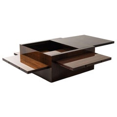 Arcano Cube Brown Wood Coffee Table by Storagemilano