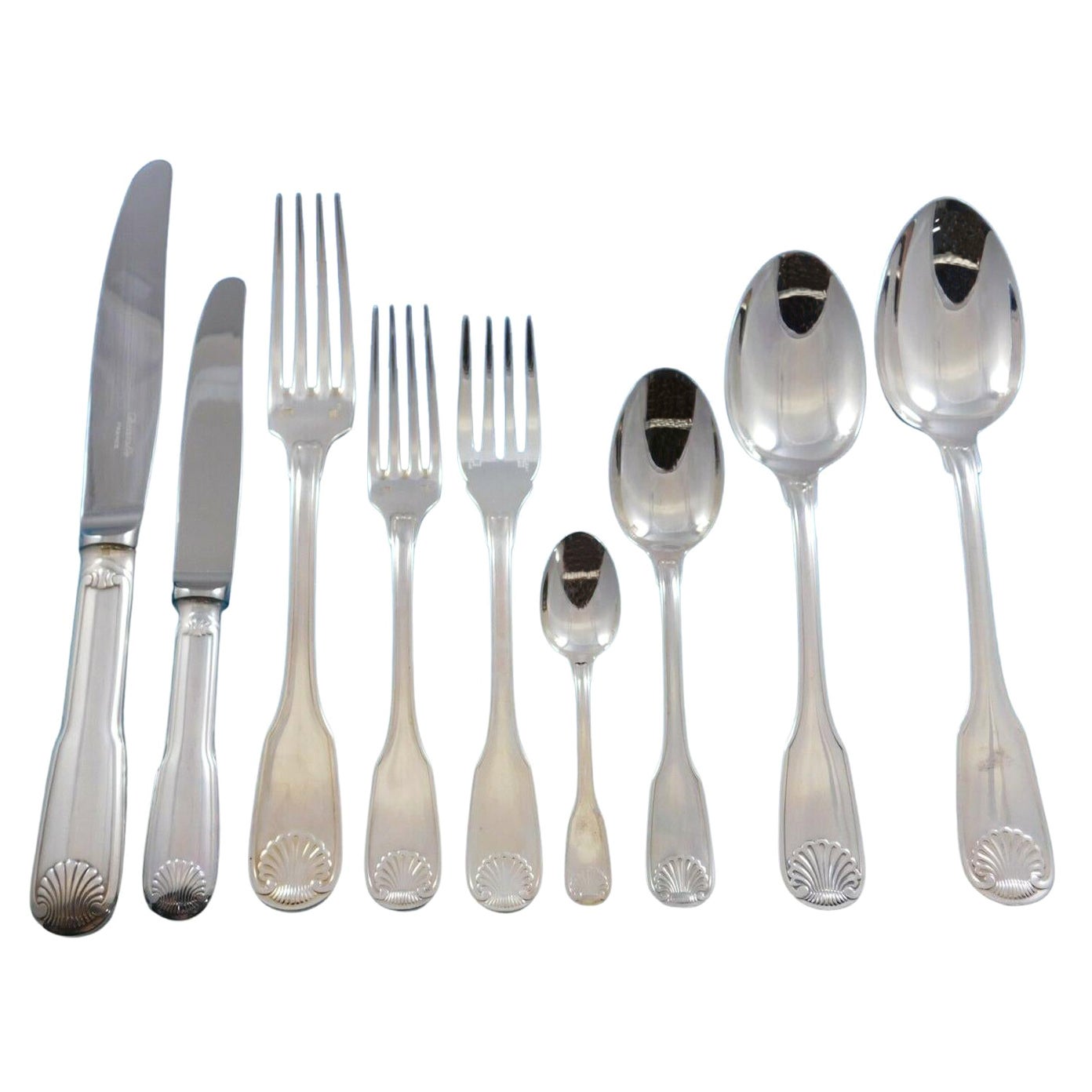 Arcantia Vendome Christofle Silverplate Flatware Set 12 Service 147 Pcs Dinner
