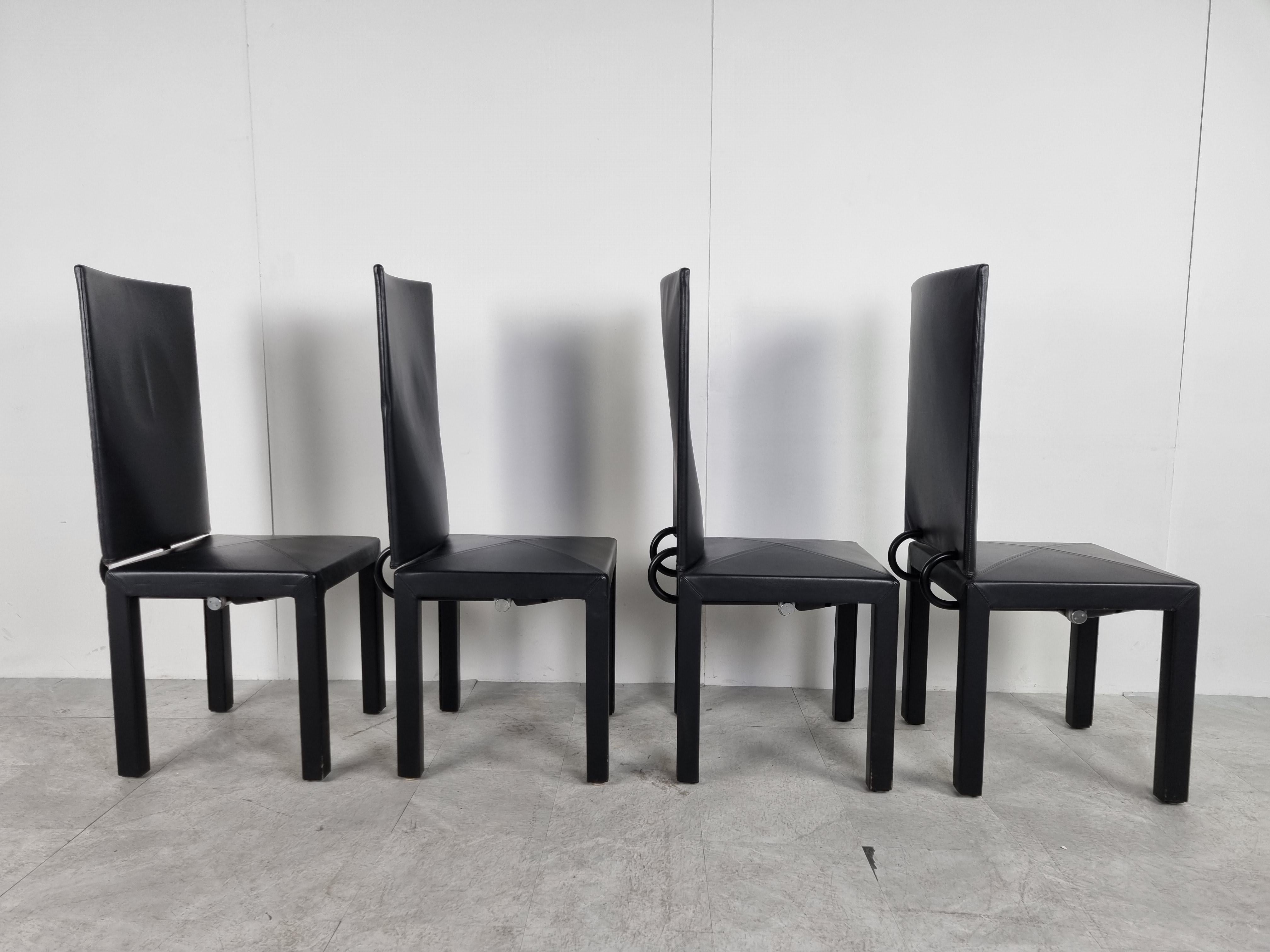 Leather Arcara Dining Chairs by Paolo Piva for B & B Italia