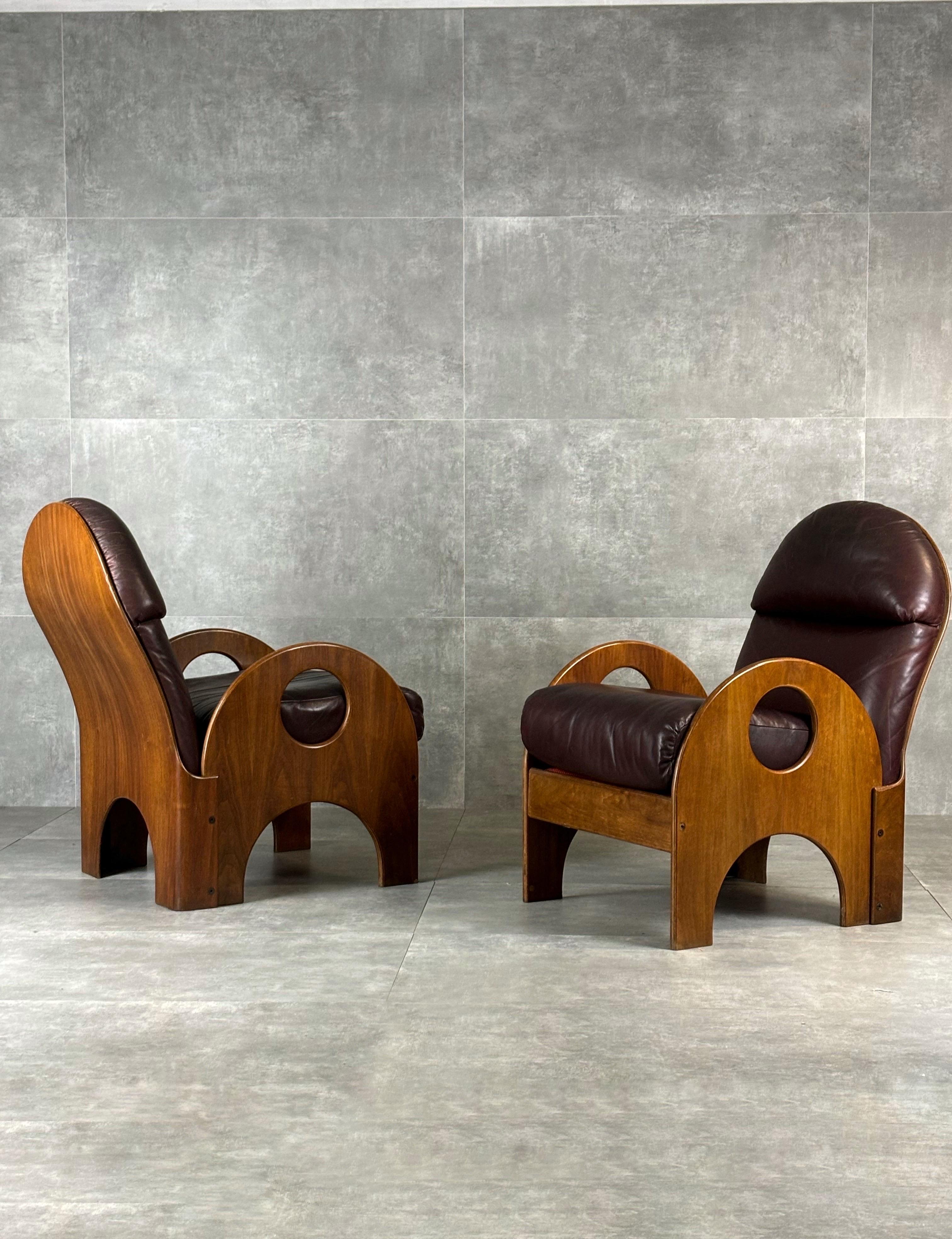 Metà XX secolo Sedie Arcata di Gae Aulenti per Poltronova, 1960, Set di 2 in vendita