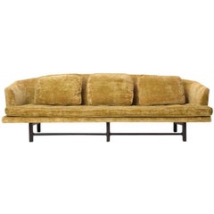 Gold Velvet Upholstered Sofa by Edward Wormley for Dunbar