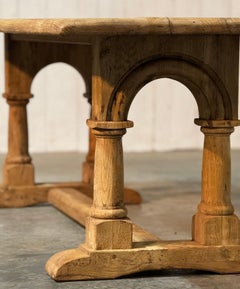 Arch Base Bleached Oak Farmhouse Dining Table