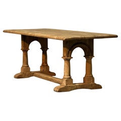 Arch Base Bleached Oak Farmhouse Dining Table