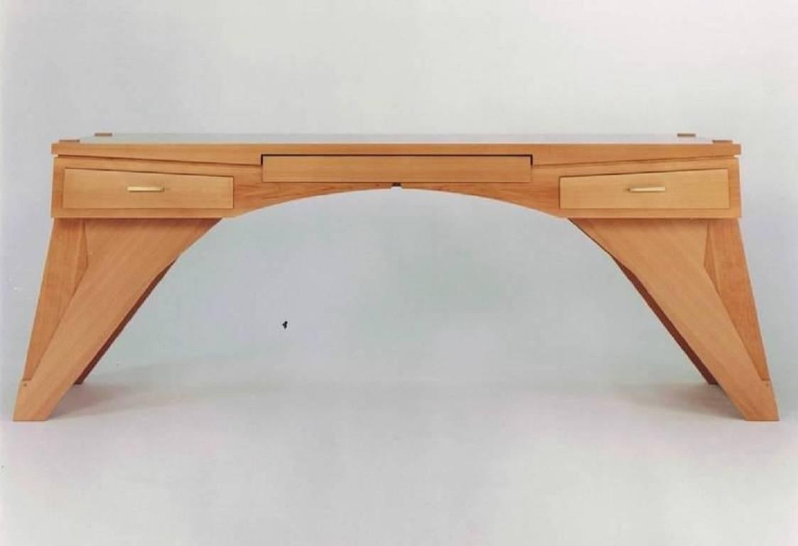 If Ed Weinberger weren't so cerebral, his furniture wouldn't be so beautiful. A geometry teacher turned New York investment banker, Weinberger designs meticulously constructed desks, chairs, and tables reminiscent of work by modernist designers such