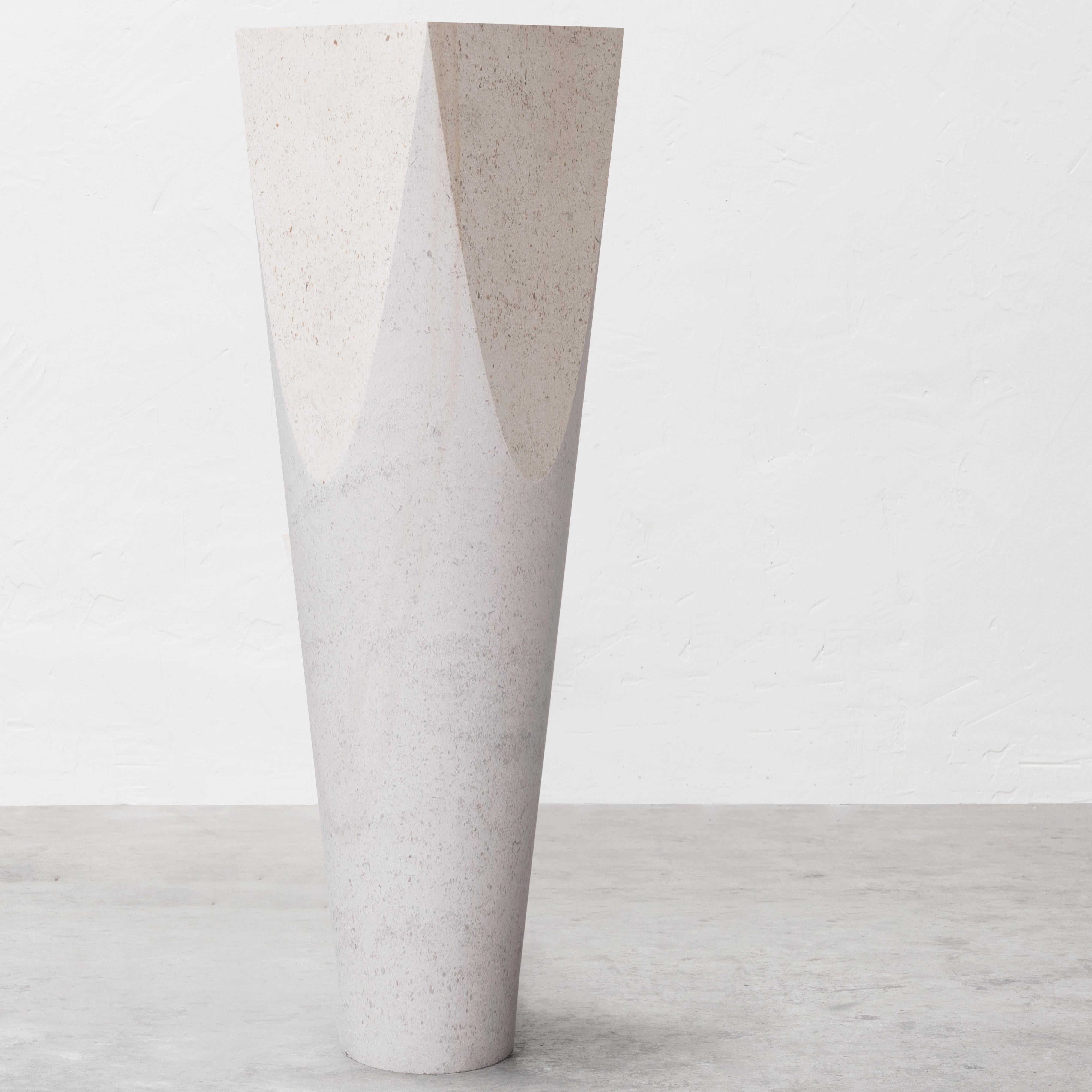 Organic Modern Arch Buffon Marble Column Pedestal by Frédéric Saulou For Sale