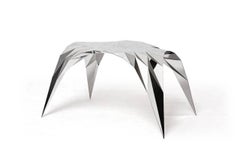 Arch Center Dining Table with Mirror Finish Stainless Steel by Zhoujie Zhang