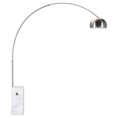 Arch Floor Lamp in the Style of Castiglioni’s Arco Stainless & Marble Floor Lamp