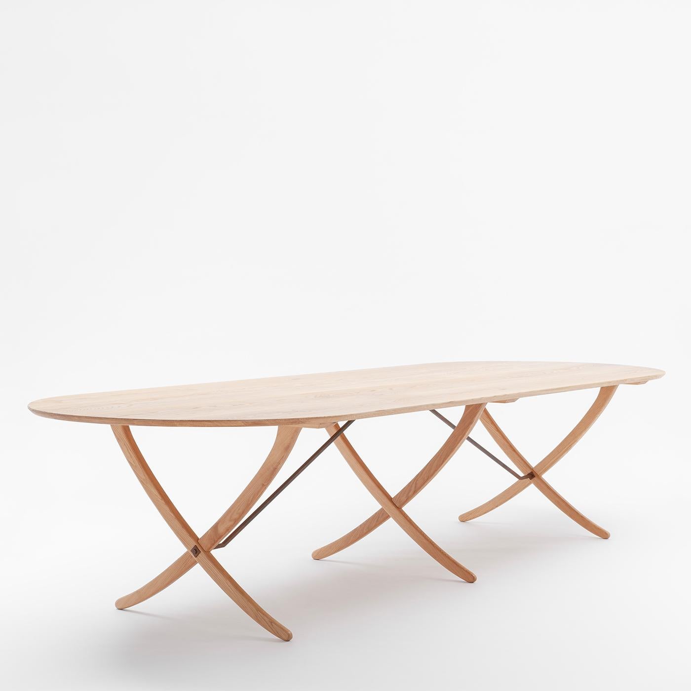 Contemporary Arch Large Durmast Dining Table For Sale