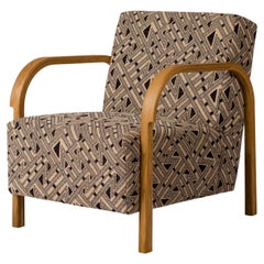 ARCH Lounge Chair in Oak and Kongaline & Seafoam Upholstery by Mazo Design