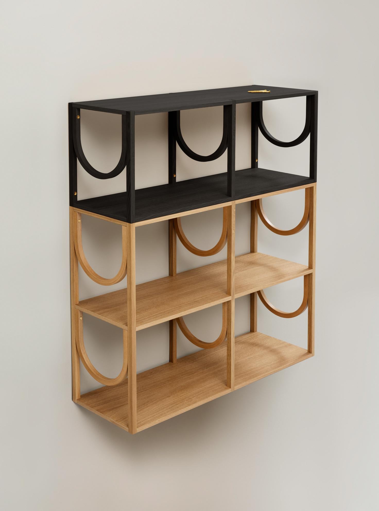 Arch Mini Shelf by Fogia, Black Oak For Sale 5