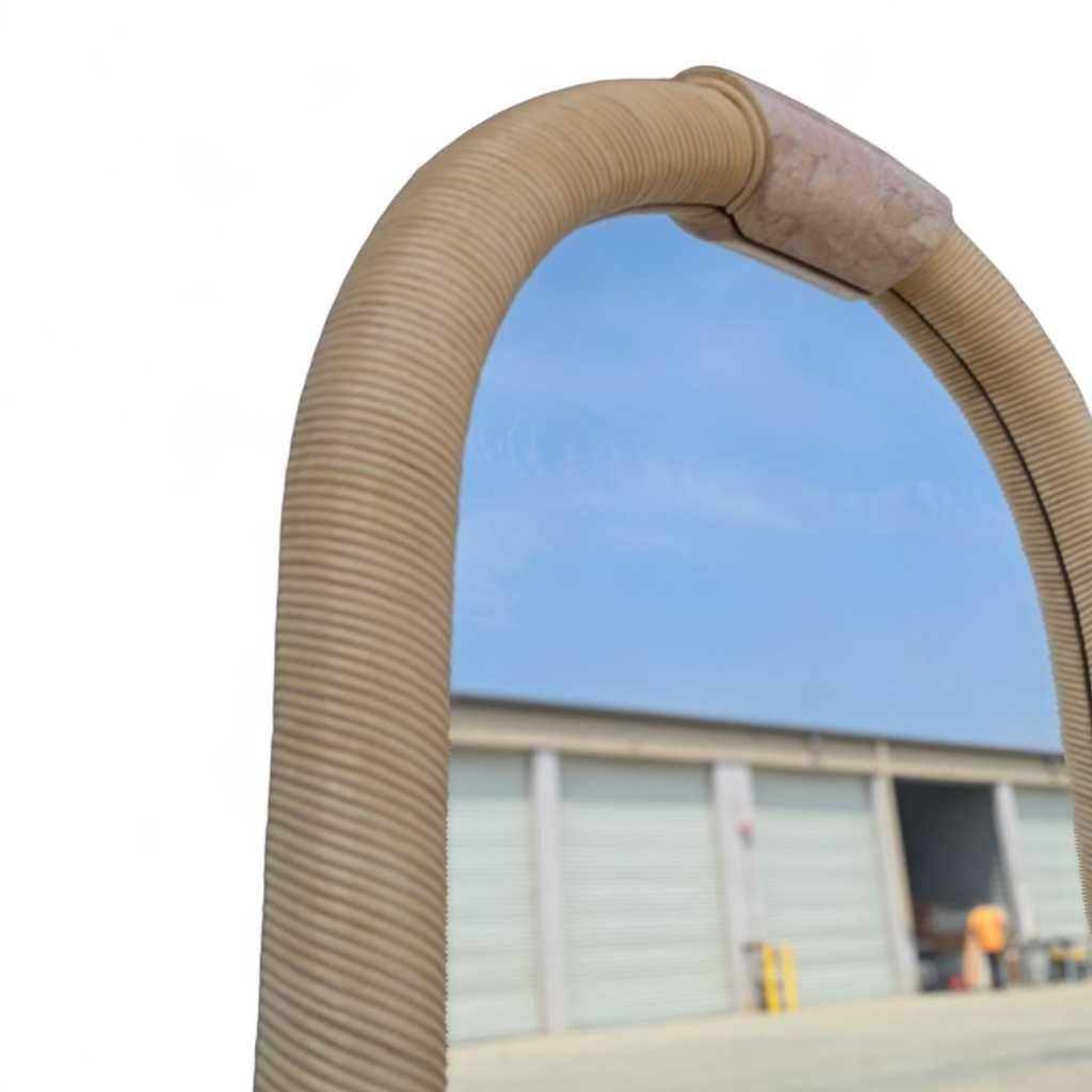 20th Century Arch Mirror, In the Style of Karl Springer, Tessellated Stone & Rattan, c. 1980s For Sale