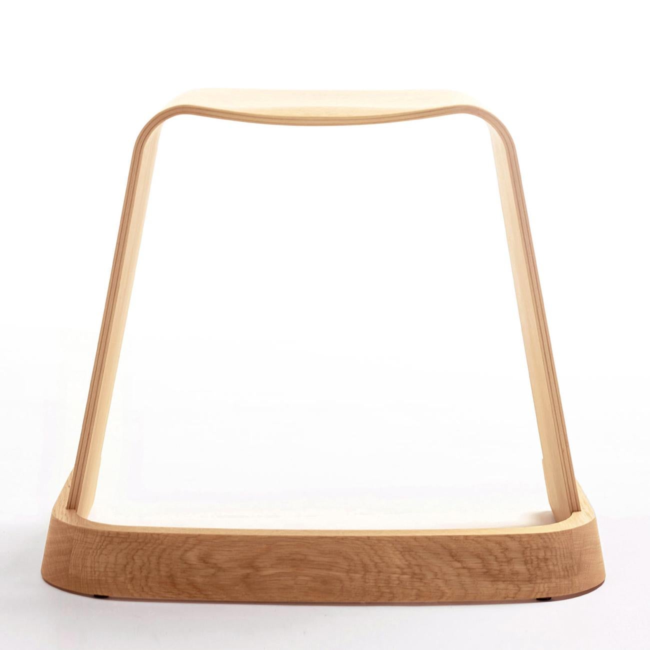 Hand-Crafted Arch Natural Oak Stool