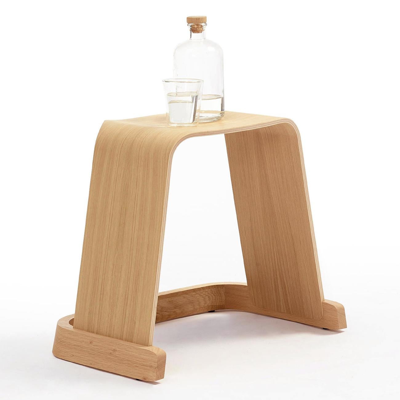 Contemporary Arch Natural Oak Stool