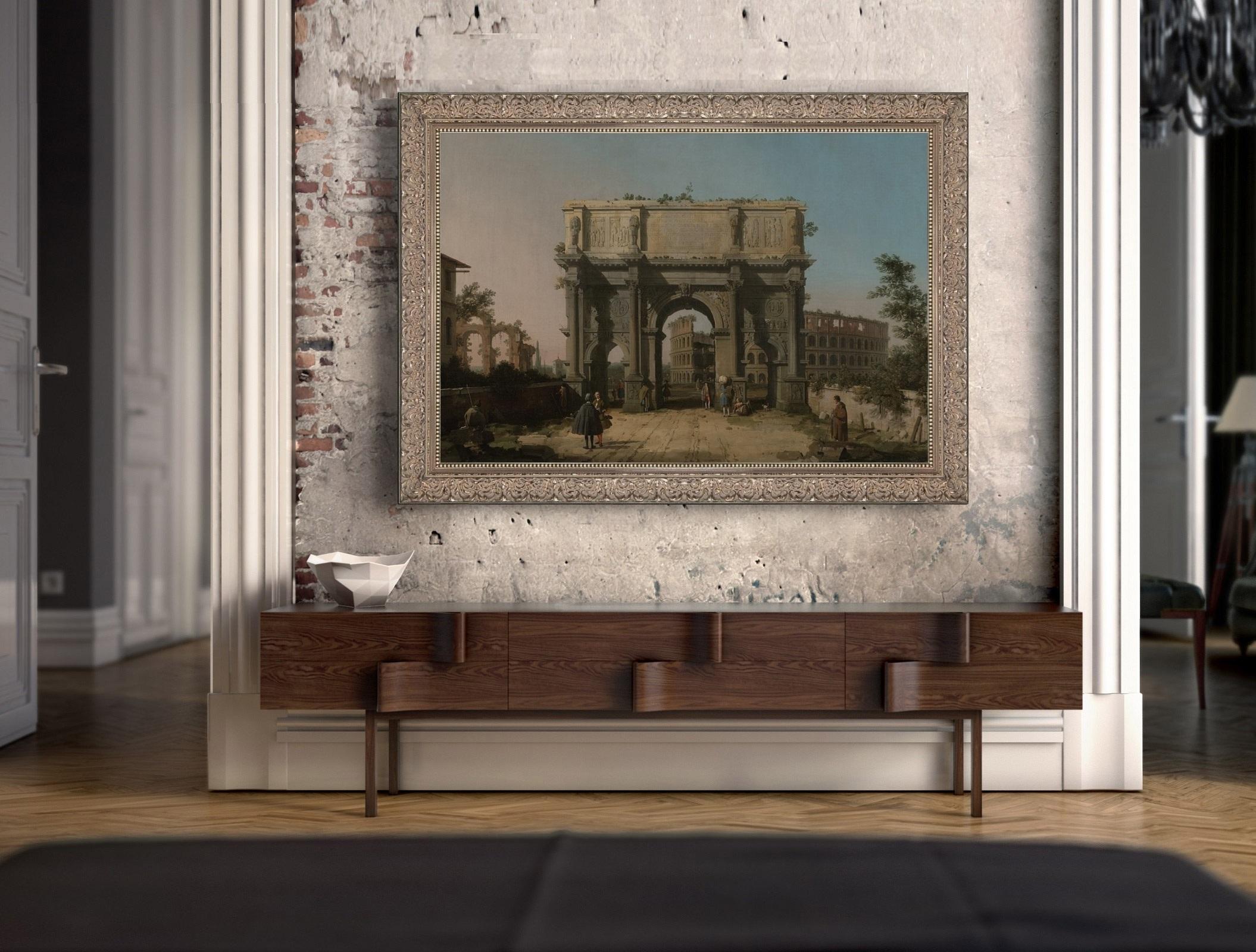 Contemporary Arch of Constantine, after Grand Tour Oil Painting by Artist Canaletto For Sale