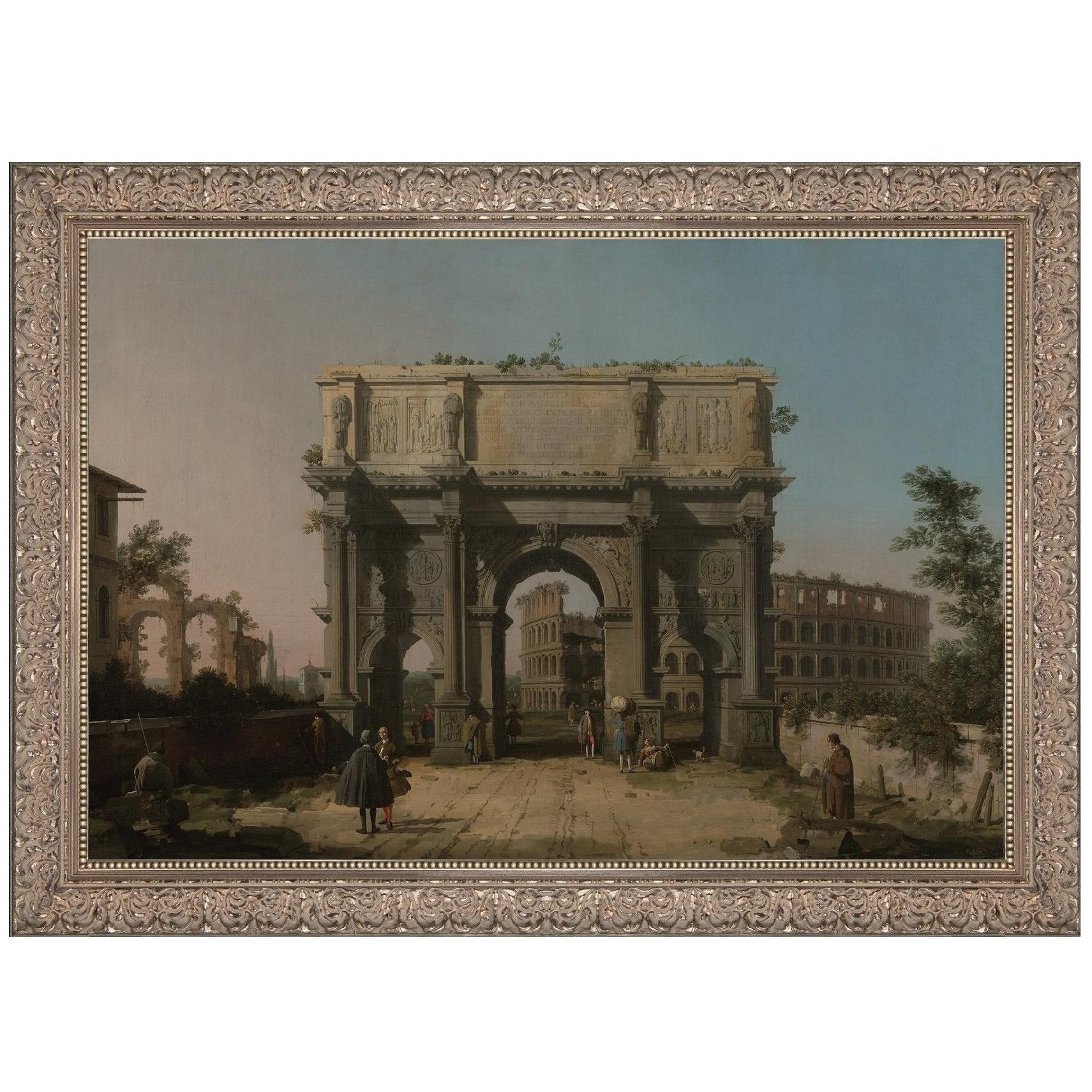 Arch of Constantine, after Grand Tour Oil Painting by Artist Canaletto For Sale