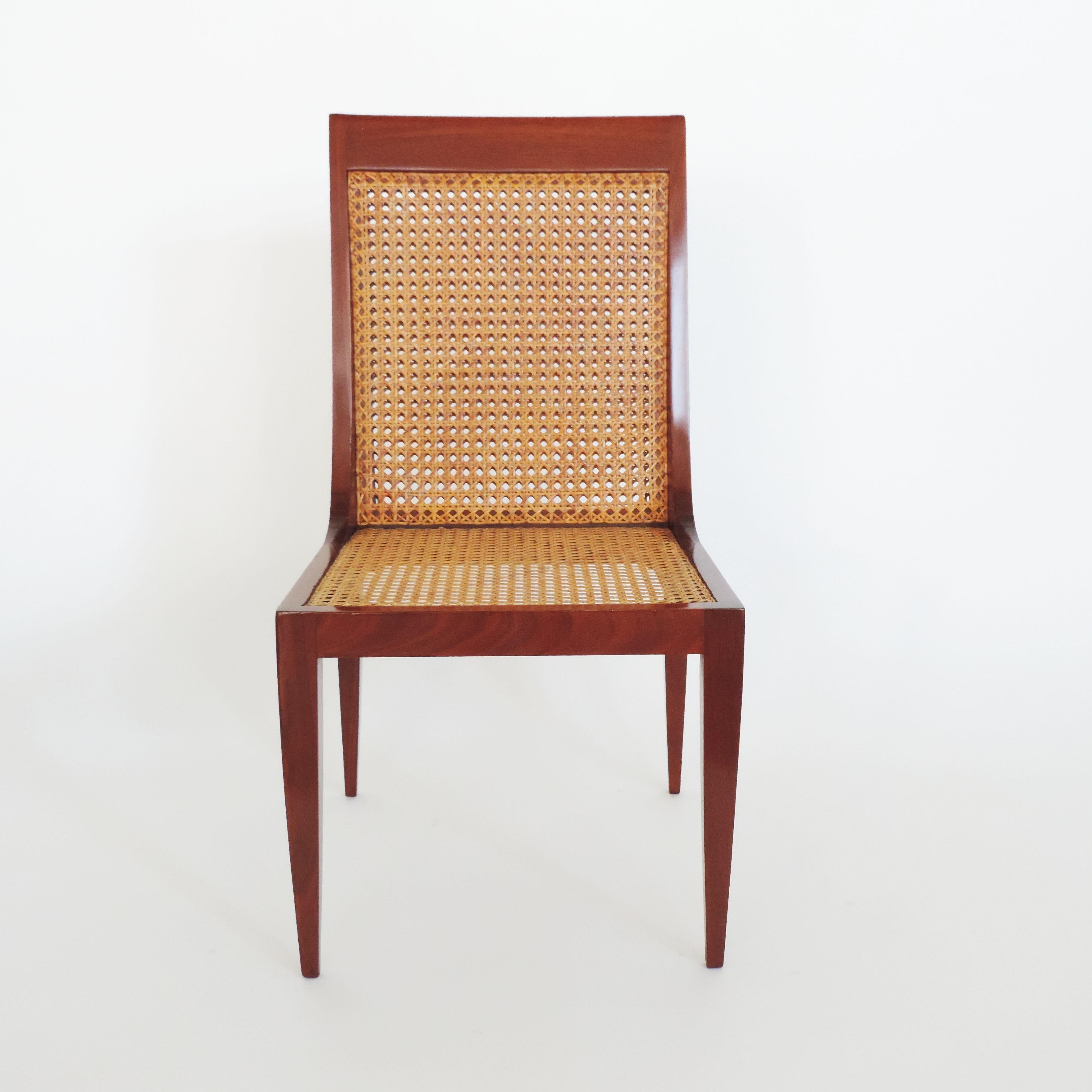 Wicker Arch. Paolo Buffa Set of Six Dining Chairs