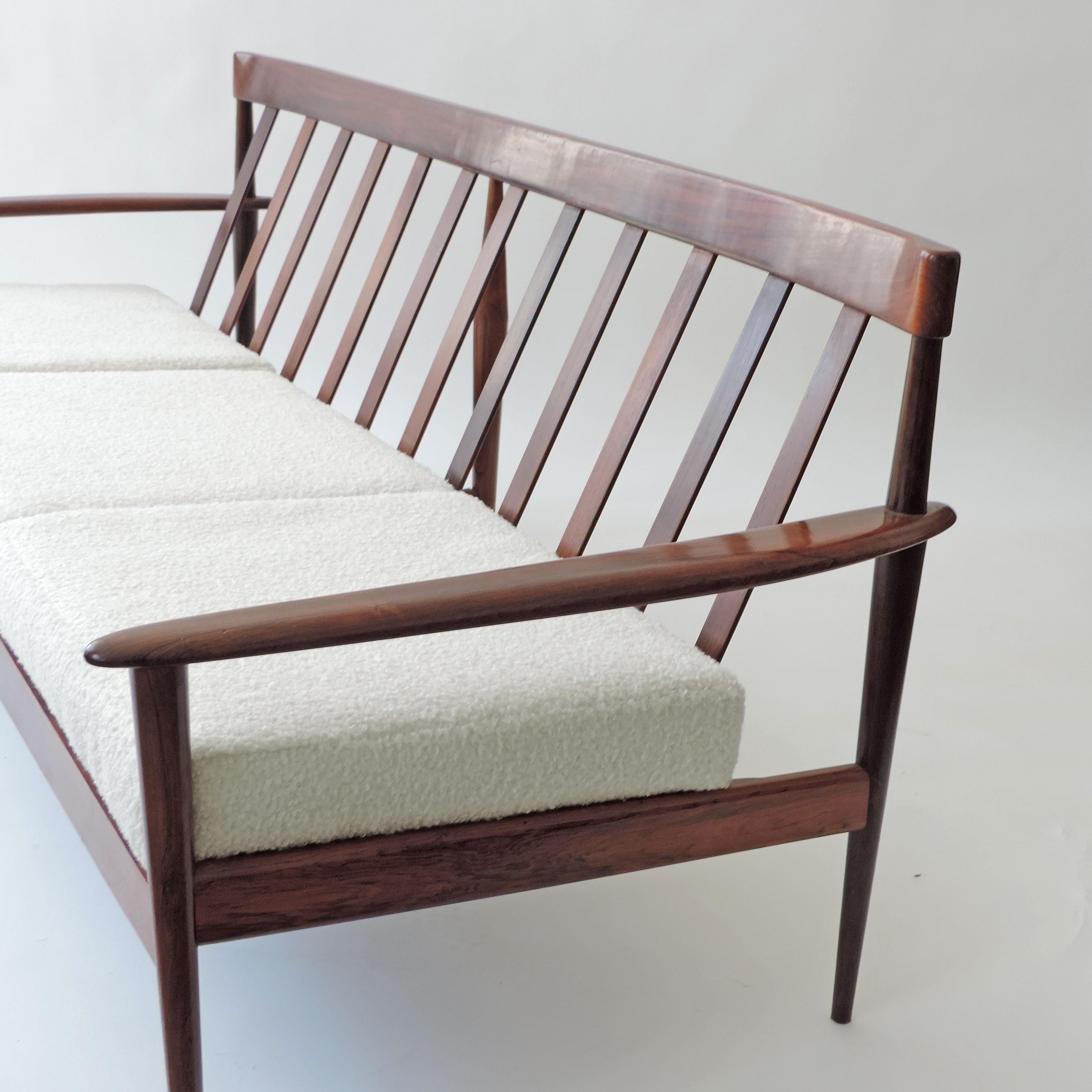A splendid three-seat sofa attributed to Arch. Rino Levi also available two armchairs and a footrest.