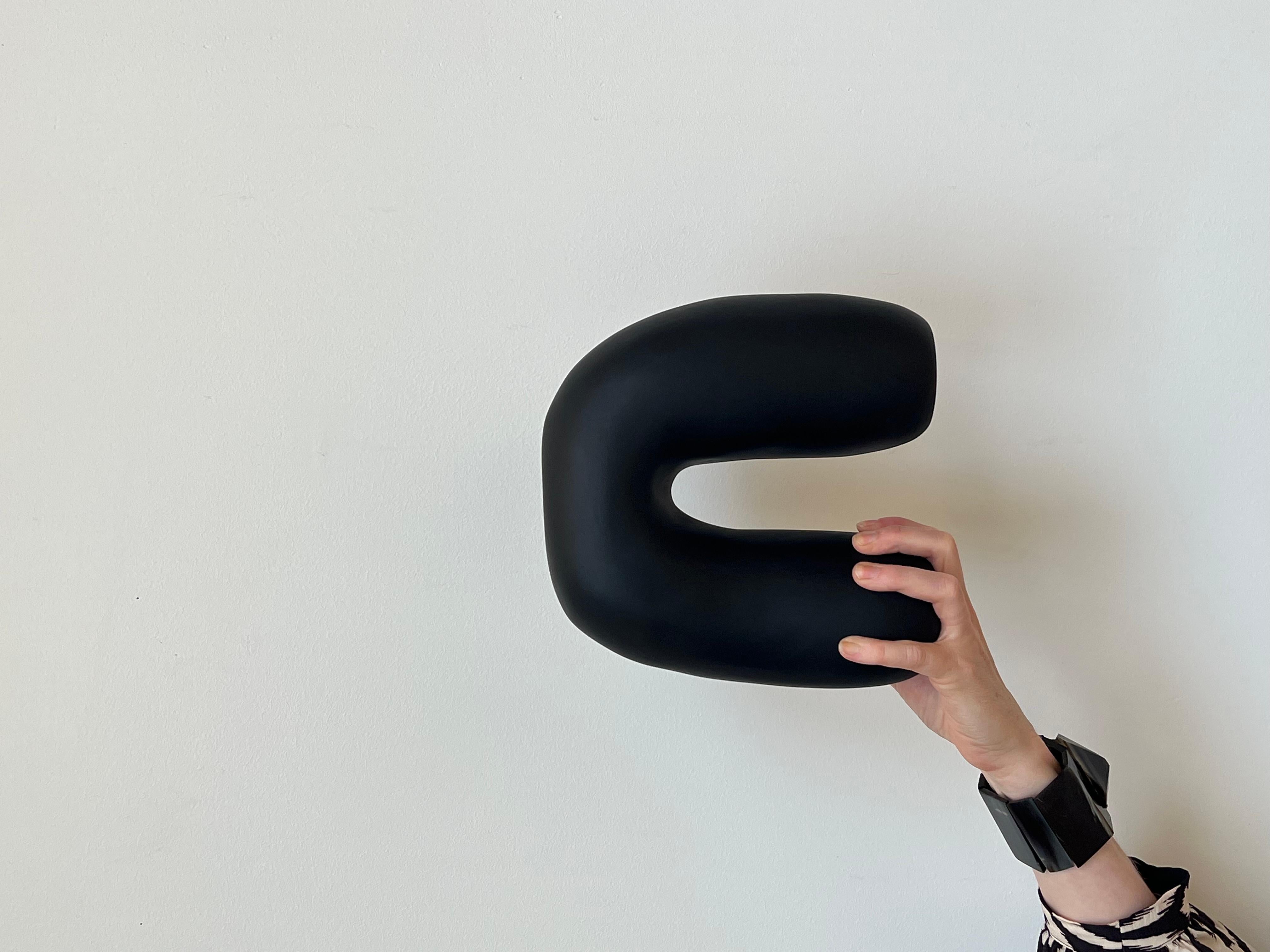 American Abstract Black Resin Arch Sculpture by Tina Frey For Sale