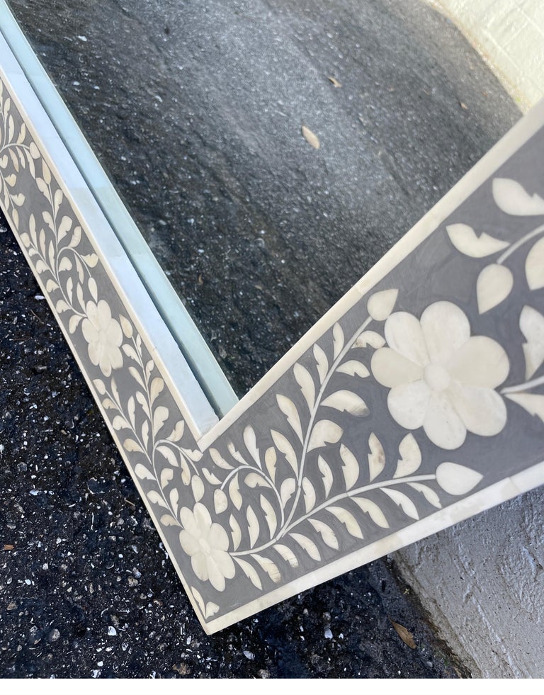 Arch Shaped Grey and White Bone Mirror at 1stDibs