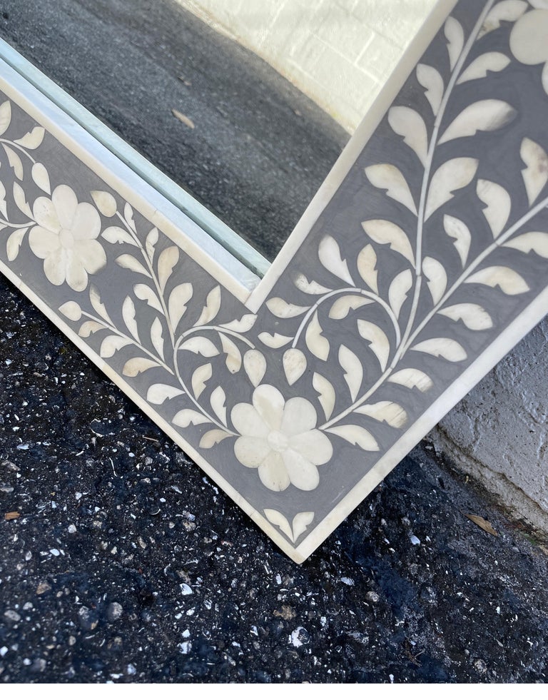 Arch Shaped Grey and White Bone Mirror at 1stDibs