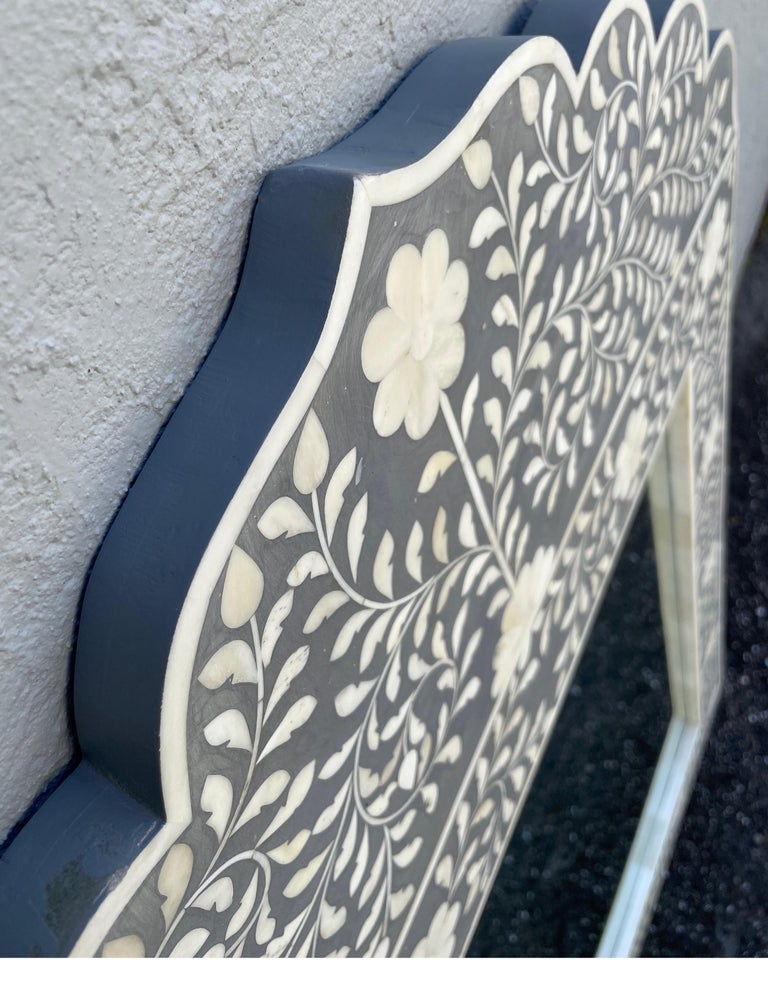 Arch Shaped Grey and White Bone Mirror at 1stDibs
