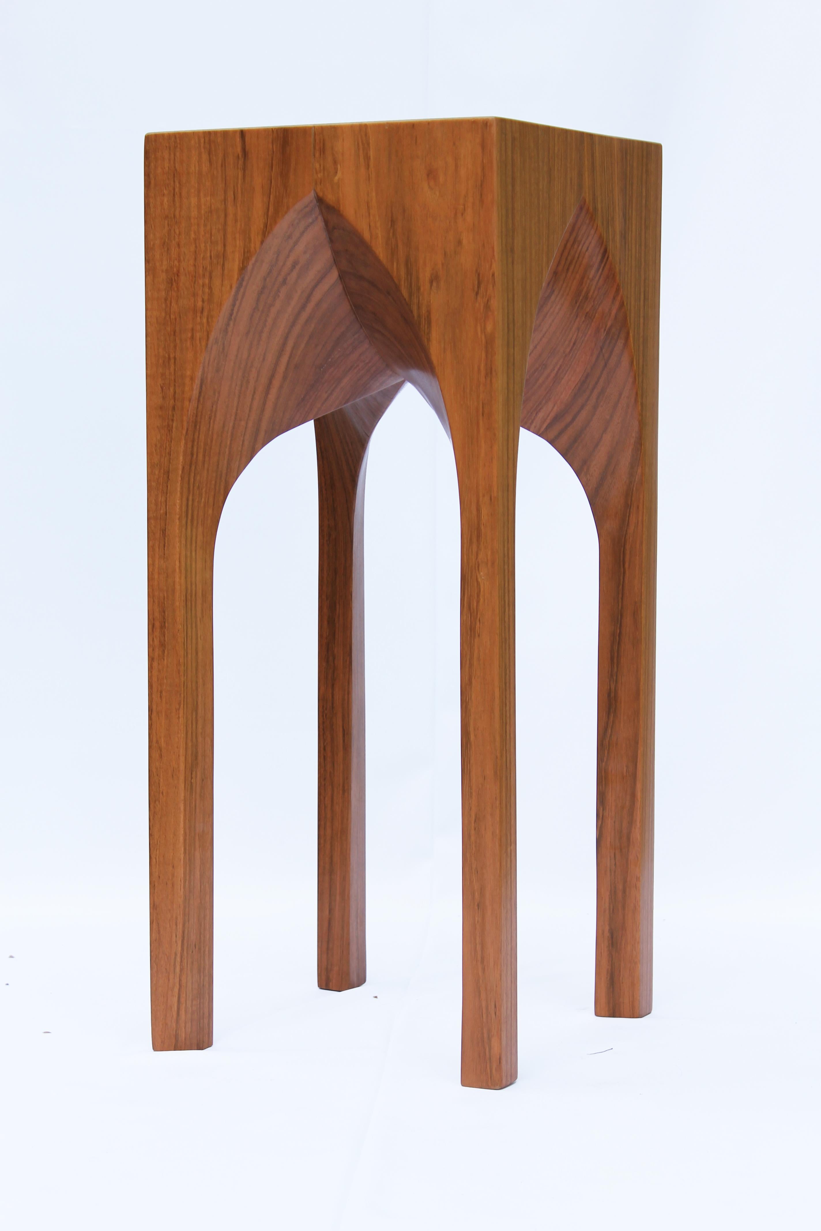 Modern Arch Side Table - Pointed Arch (Jatobá wood) For Sale