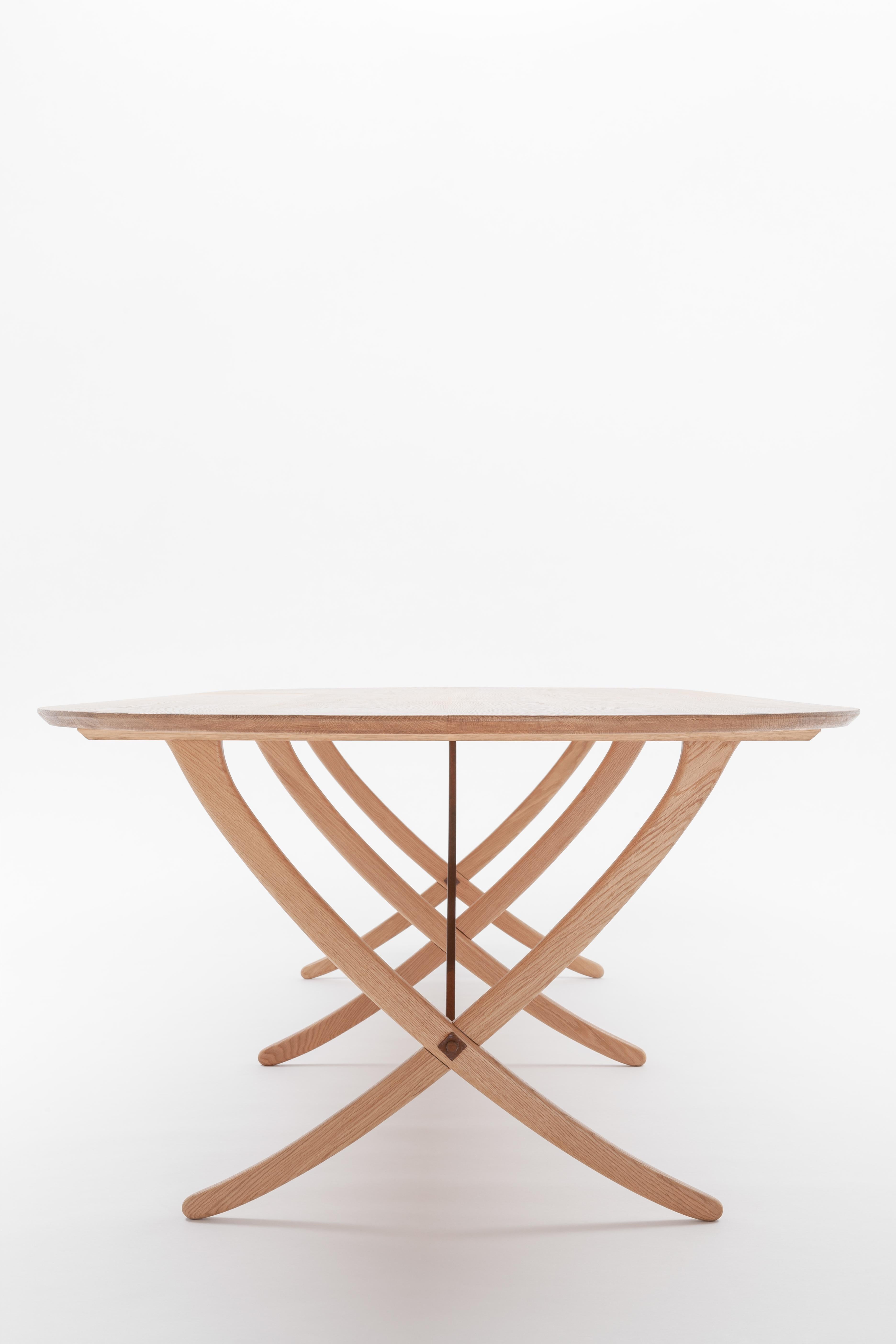Italian Arch table large, brushed durmast dining table For Sale
