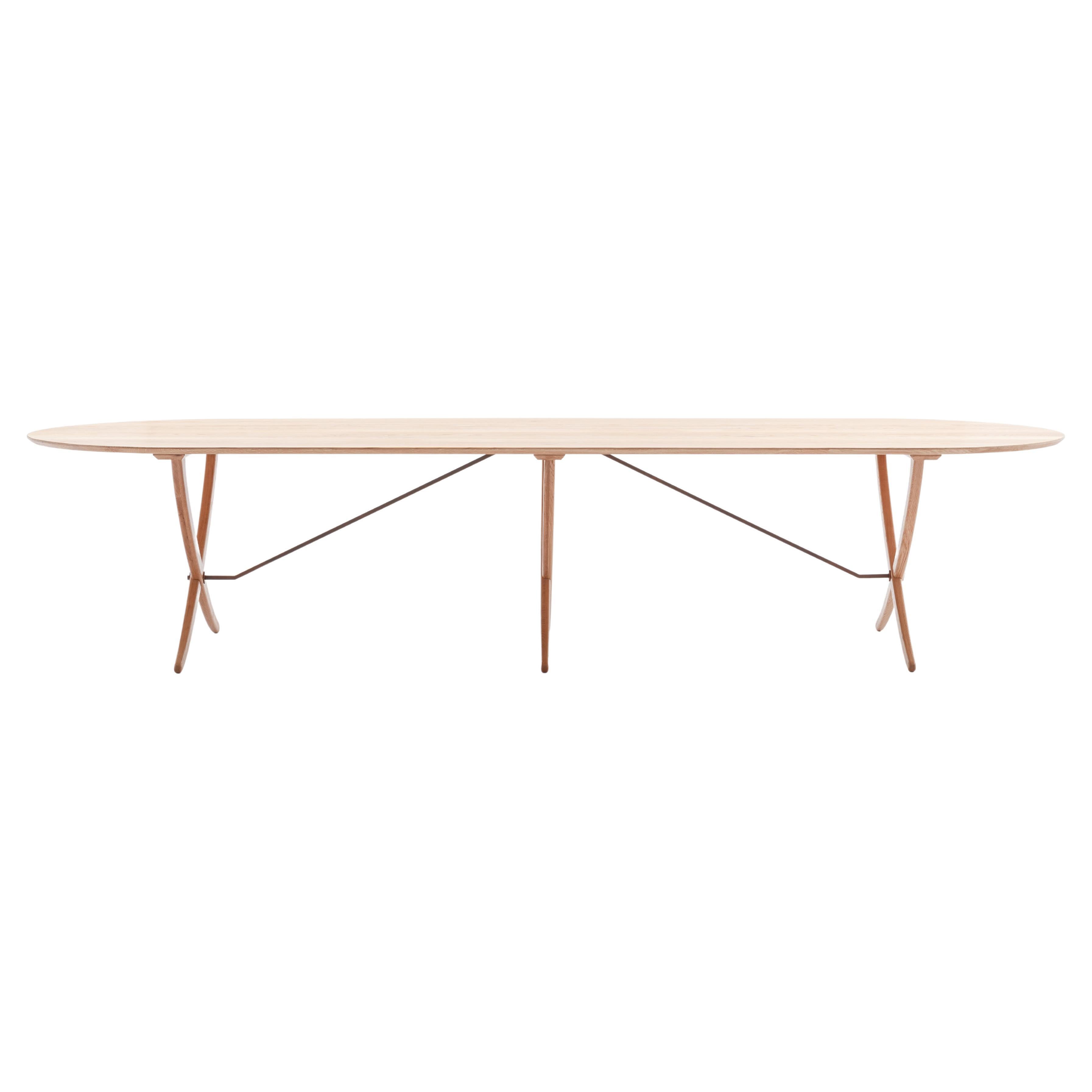 Arch table large, brushed durmast dining table For Sale