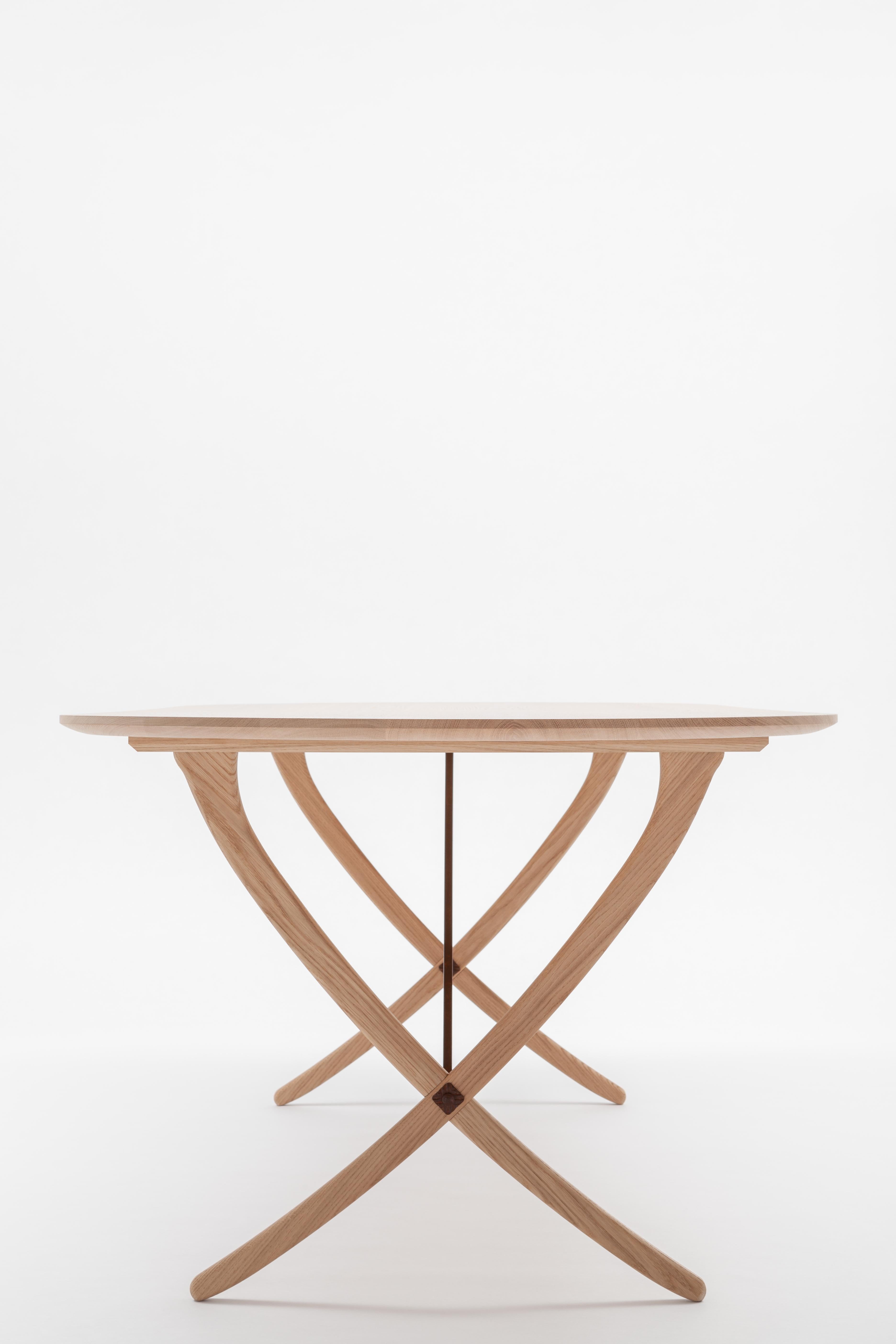 Brushed Arch table medium, durmast dining table For Sale