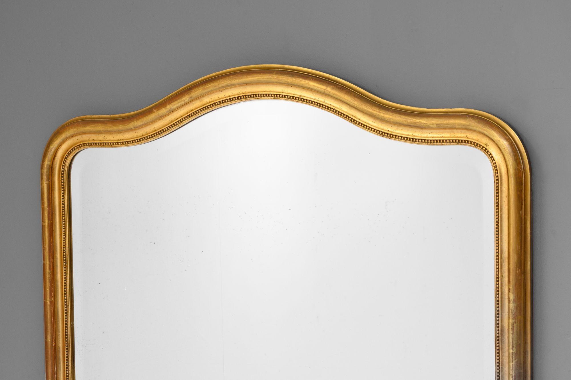 Late 19th Century Arch Top Gilded Mirror