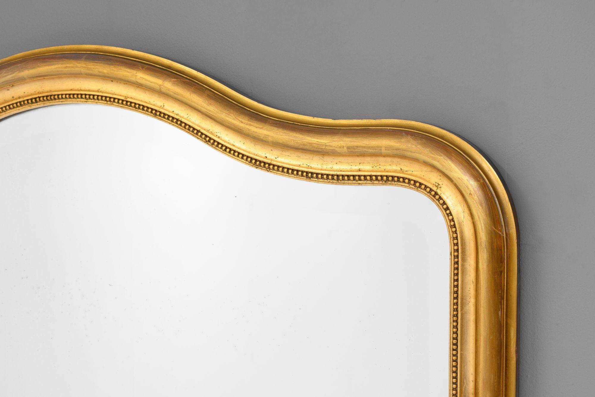 Glass Arch Top Gilded Mirror