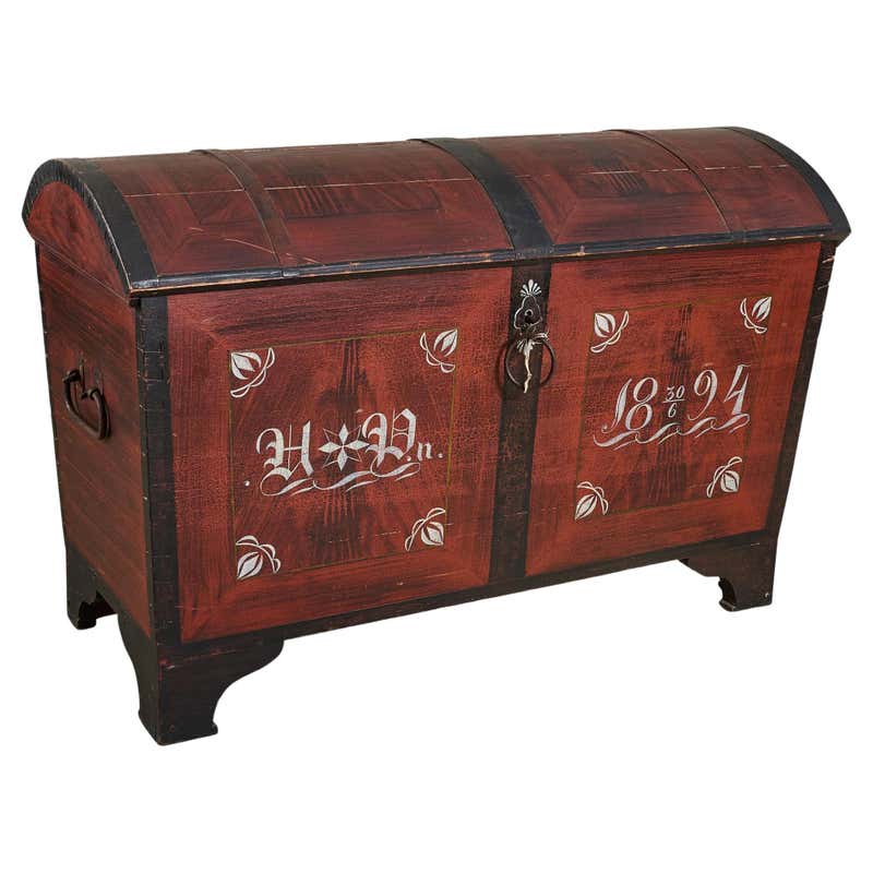 Swedish Wedding Trunk at 1stDibs | swedish trunk