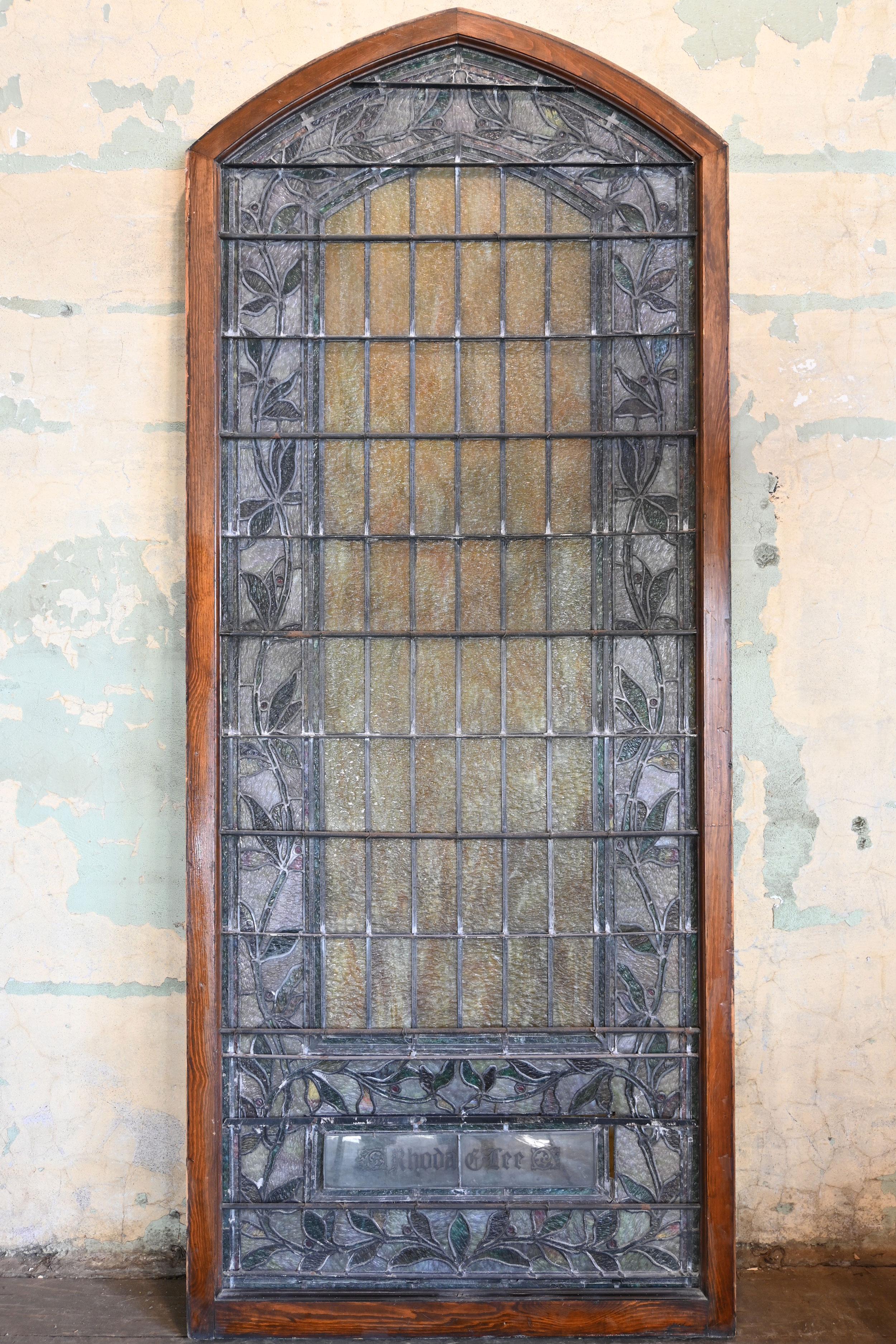 Arch Topped Stained Glass Window For Sale 1