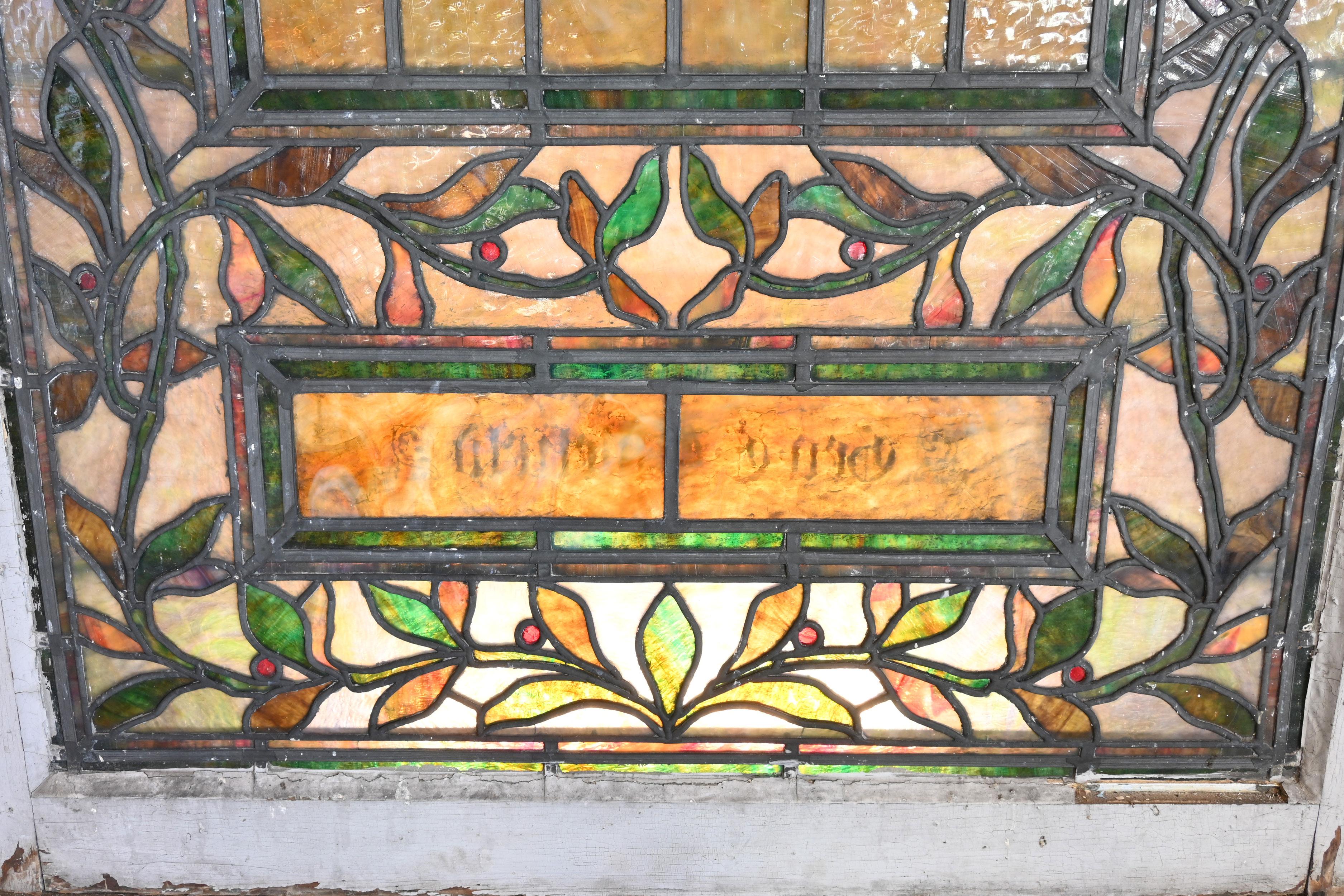 Arch Topped Stained Glass Window For Sale 2