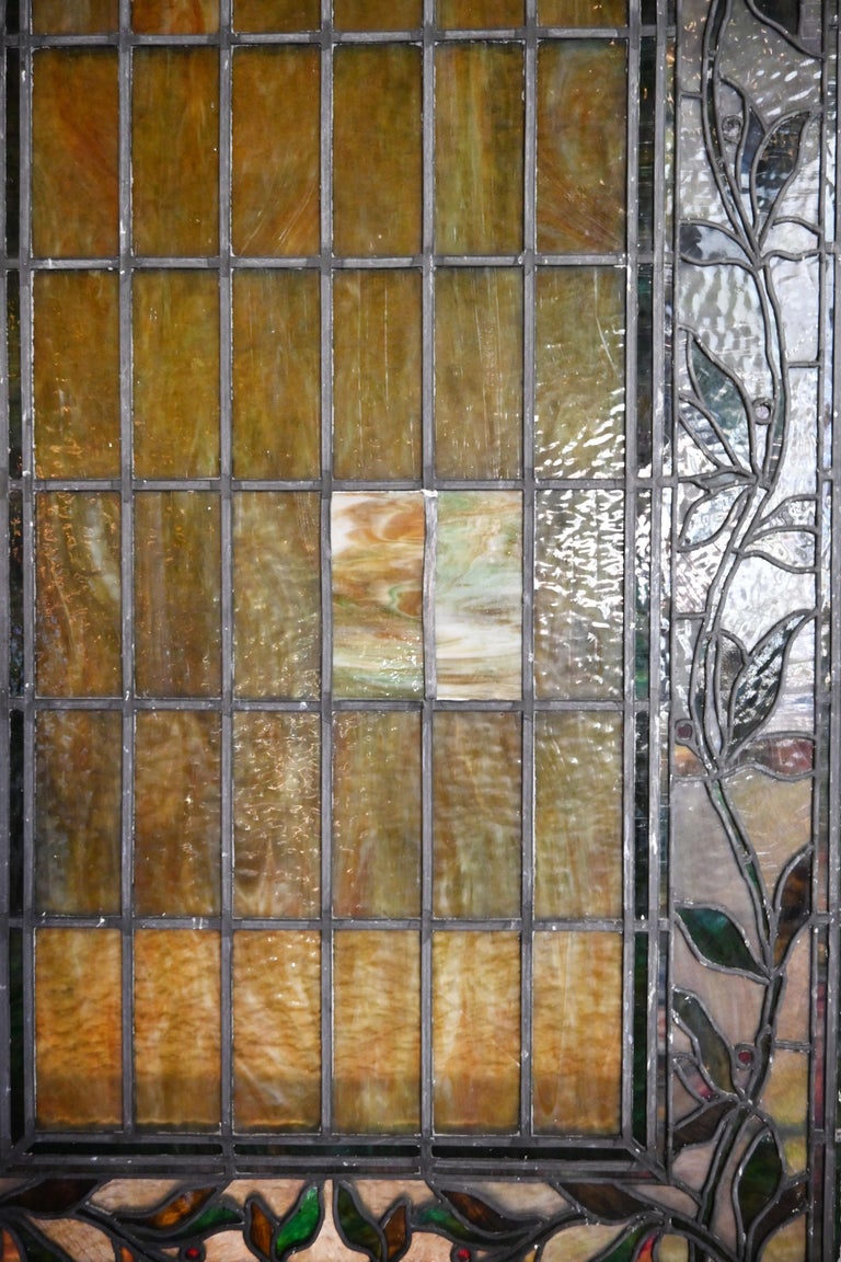 Arch Topped Stained Glass Window For Sale at 1stDibs