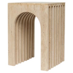 "Arch" Travertine Side Table 
