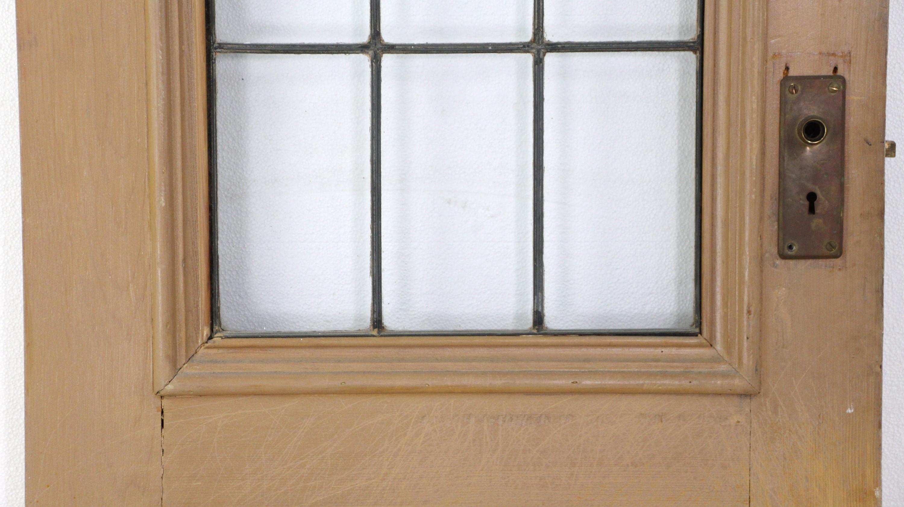 Tür aus Bogenholz mit 21 Bleiglasfenstern am Boden (amerikanisch) im Angebot
