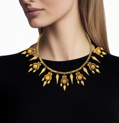 Archaeological Revival 18k Gold Fringe Necklace