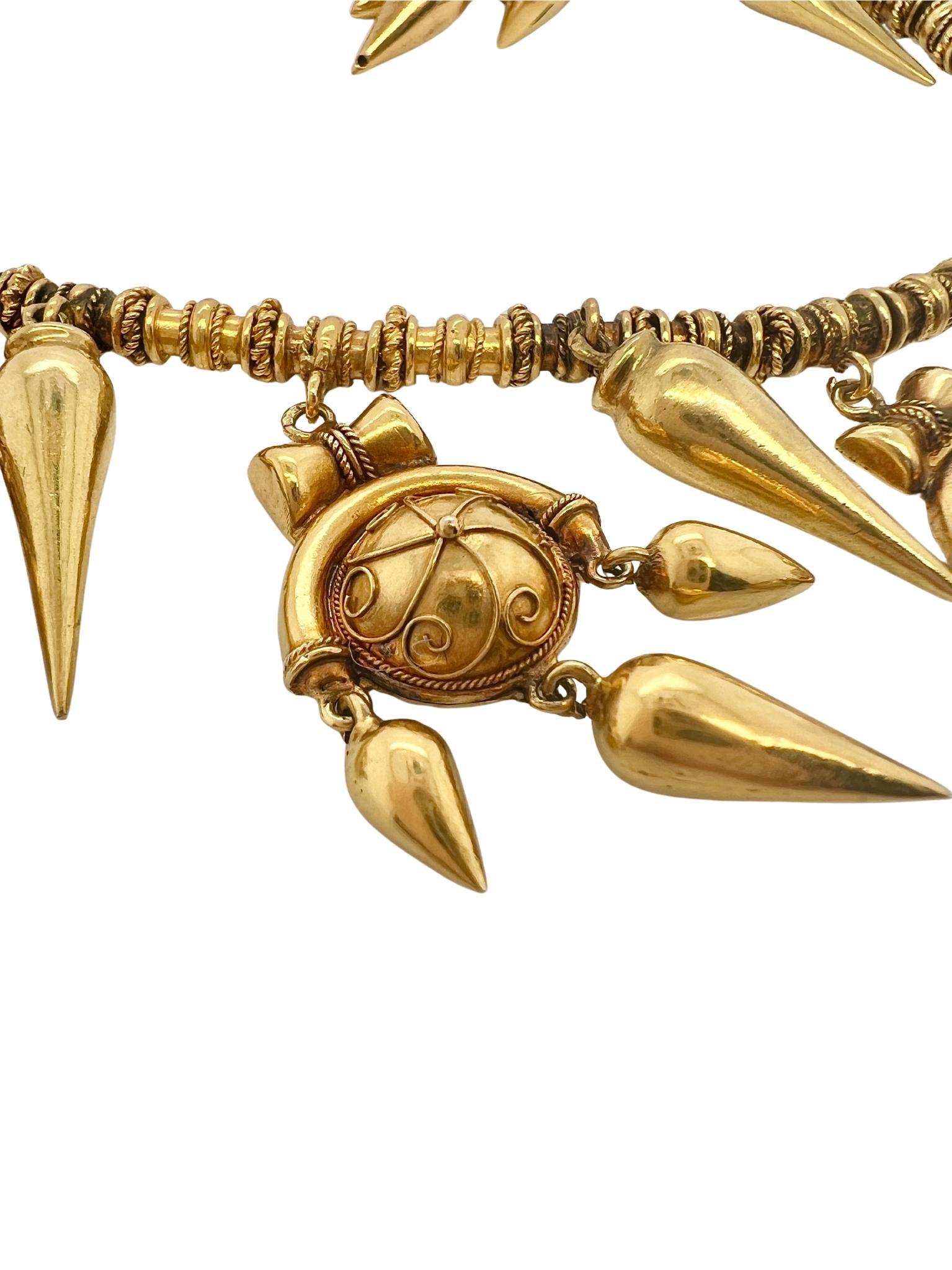 Collana con frange in oro 18k Archaeological Revival In condizioni ottime in vendita a New York, NY