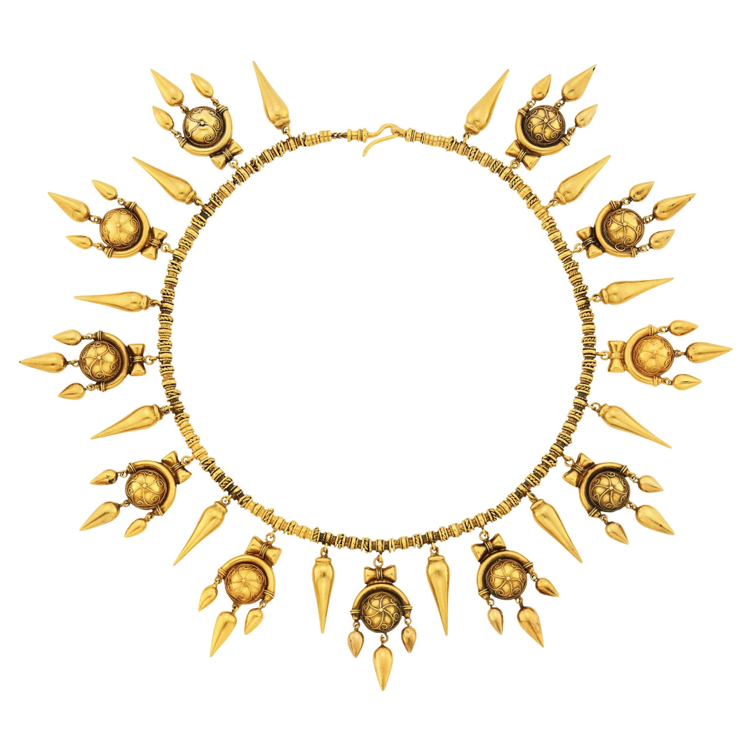 Collana con frange in oro 18k Archaeological Revival