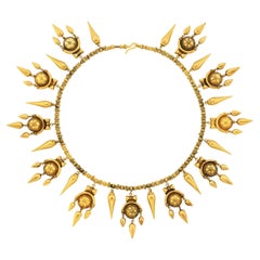 Archaeological Revival 18k Gold Fringe Necklace