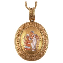 Pendentif en or jaune 18 carats de style néo-archéologique